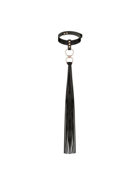 Нашийник с флогером Rosy Gold - Collar with Flogger - Black