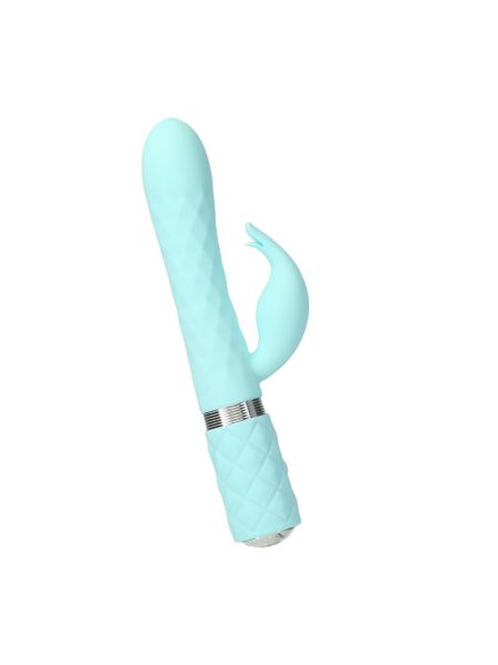 Розкішний кролик з ротацією та вібрацією Pillow Talk Lively Teal, кристал Сваровскі