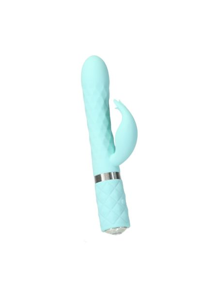 Розкішний кролик з ротацією та вібрацією Pillow Talk Lively Teal, кристал Сваровскі