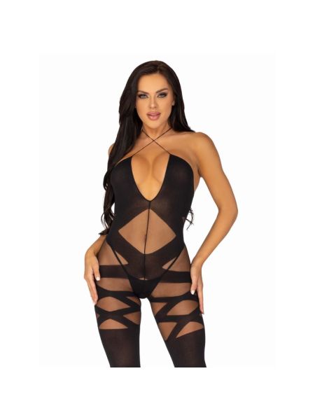 Бодістокінг Leg Avenue Illusion halter bodystocking One size Black, доступ