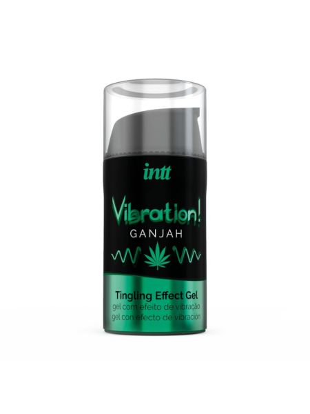 Рідкий вібратор Intt Vibration Ganjah (15 мл), густий гель, незвичайний смак, діє до 30 хвилин