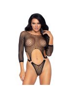 Еротичне боді Leg Avenue Top bodysuit with thong back Black