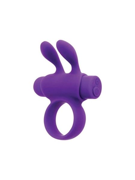 Ерекційне віброкільце S Pleasures Premium Rabbit Ring фіолетове, зі знімною віброкулею та вушками