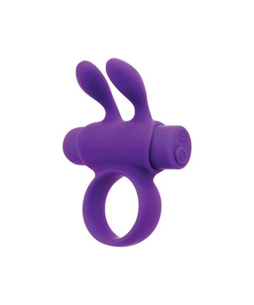 Ерекційне віброкільце S Pleasures Premium Rabbit Ring фіолетове, зі знімною віброкулею та вушками