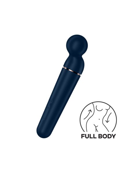 Вібромасажер Satisfyer Planet Wand-er Blue/Rosegold, дуже потужний, бездротовий