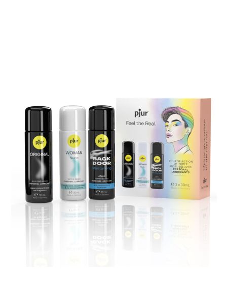 Набір лубрикантів pjur Pride Box 3х30 мл, 2 змазки на водній основі та 1 на силіконовій