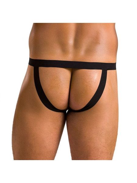 Чоловічі сліпи на шнурівці Passion 044 SLIP BEN XXL/XXXL Black, екошкіра, люверси