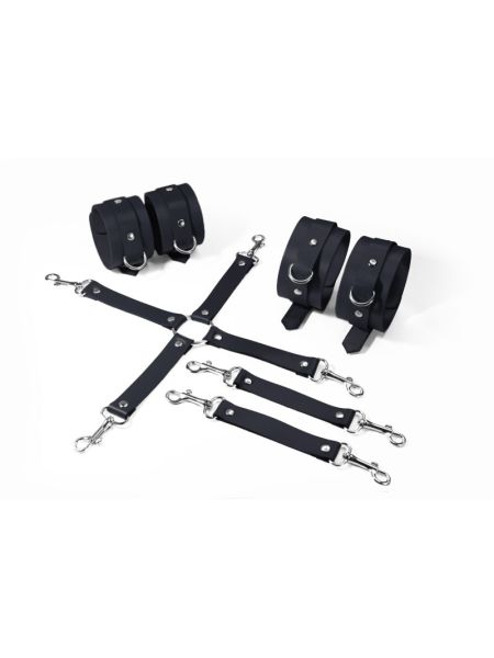 Набір для БДСМ Feral Feelings BDSM Kit 3 Black, наручники, поножі, хрестовина