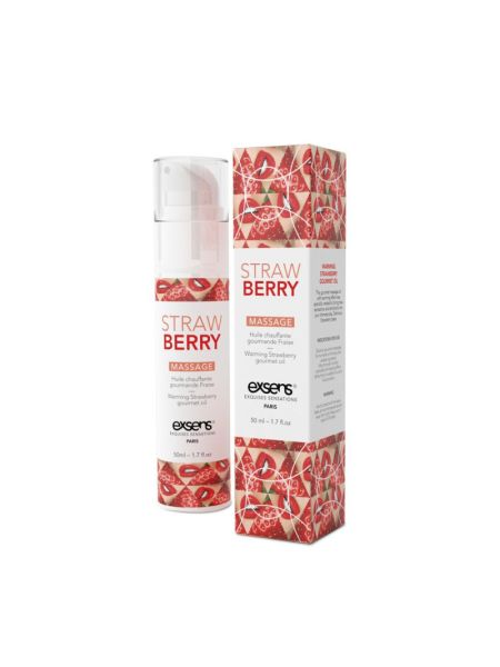 Масажна олія EXSENS Strawberry 50 мл розігрівальна, без цукру, без парабенів, їстівна