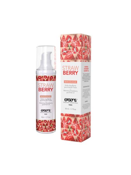 Масажна олія EXSENS Strawberry 50 мл розігрівальна, без цукру, без парабенів, їстівна