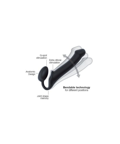Безремінний страпон Strap-On-Me Black S, повністю регульований, діаметр 2,7 см