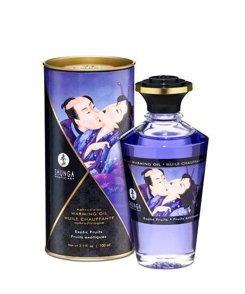 Розігрівальна олія Shunga Aphrodisiac Warming Oil – Exotic Fruits (100 мл) без цукру, смачна