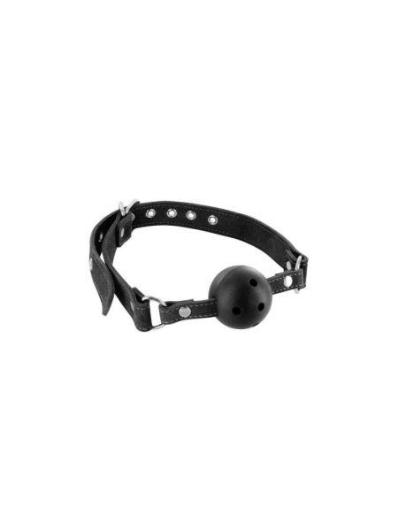 Кляп Fetish Tentation Premium Leather gag with stiff ball