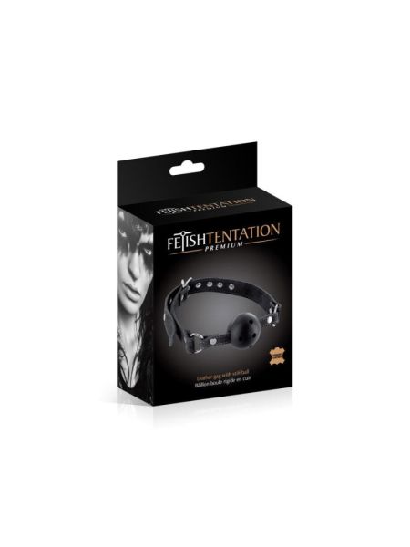 Кляп Fetish Tentation Premium Leather gag with stiff ball