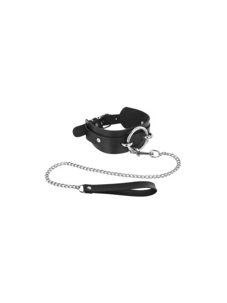Нашийник великим кільцем та з повідцем Fetish Tentation Ring and Leash
