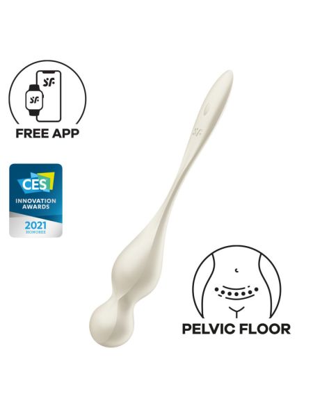 Вагінальні смарт-кульки з вібрацією Satisfyer Love Birds 1 Connect App White, 78 г