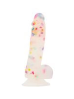 Фалоімітатор з конфетті ADDICTION - PARTY MARTY 7.5″ - FROST & CONFETTI, 19 см, силікон
