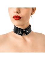 БДСМ-нашийник з кільцем Art of Sex - Martina Collar with ring, натуральна шкіра,  колір чорний