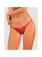 Мереживні стрінги Obsessive Lacelove thong XL/2XL Red, низька посадка
