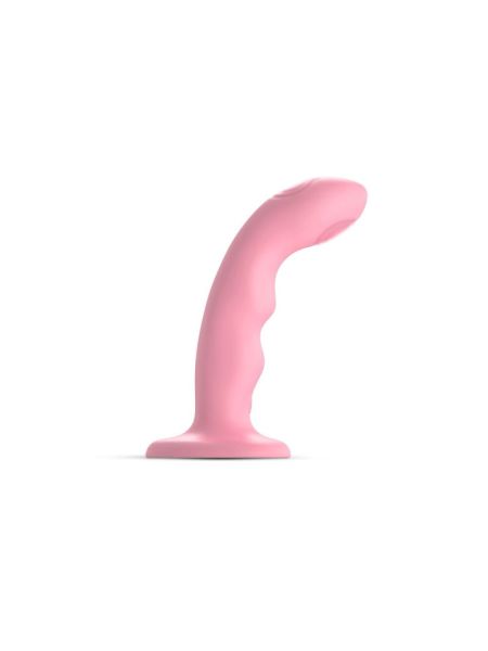 Насадка для страпона з подвійною точковою пульсацією Strap-On-Me TAPPING DILDO WAVE – CORAL PINK, М