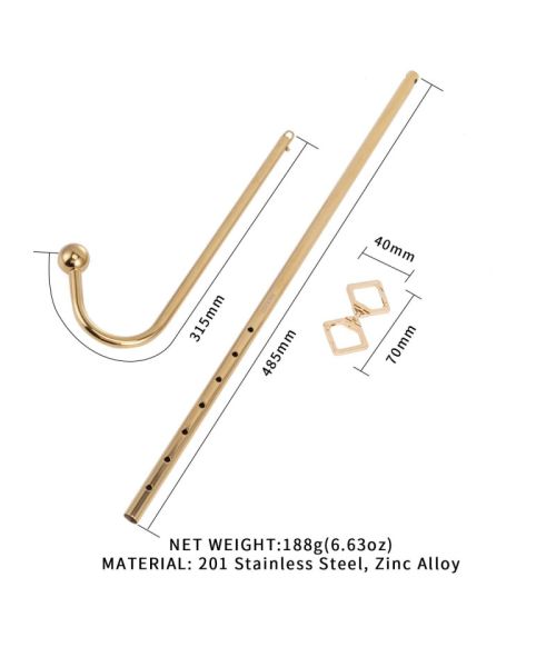 Анальний гак LOCKINK Golden Adjustable Anal Hook Set