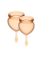 Набір менструальних чаш Satisfyer Feel Good (orange), 15мл і 20мл, мішечок для зберігання