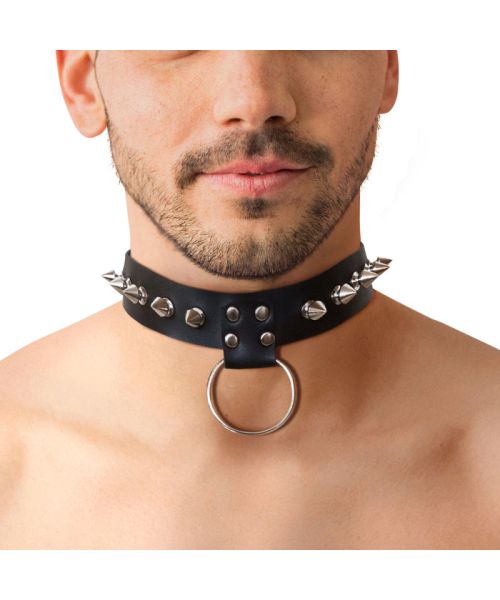 Чоловічий чокер з шипами Art of Sex - Stiles Leather and Spikes