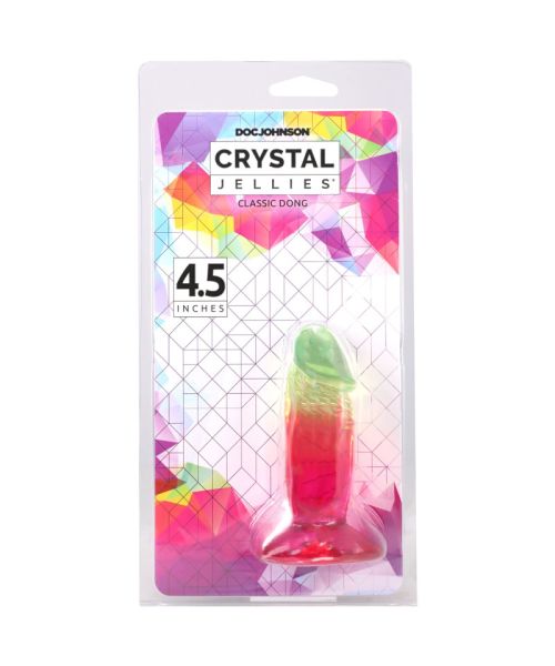 Дилдо Doc Johnson Crystal Jellies - 4.5 Inch Classic Dong - Rainbow