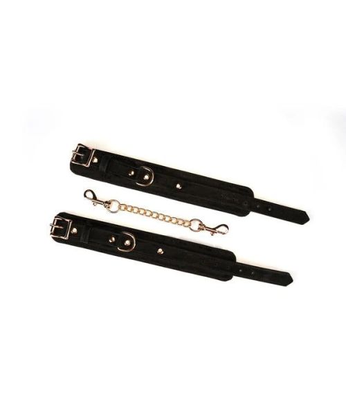 Наручники Liebe Seele Boudoir Amor Wrist Cuffs Black, з’єднувальний ланцюжок на карабінах