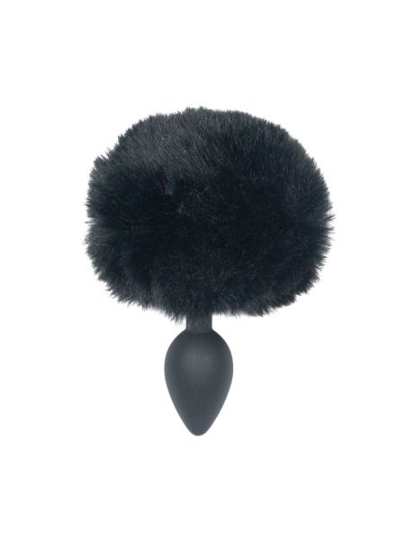 Анальна пробка з хвостом Punishment - Bunny Tail Silicone Anal Plug - Black