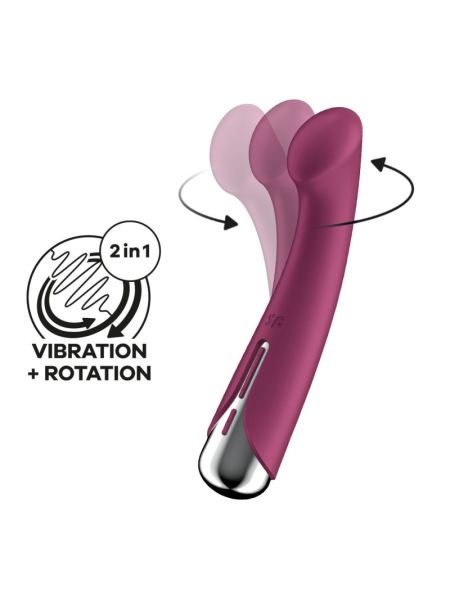 Вібратор з ротацією Satisfyer Spinning G-Spot 1 Red, плоский майданчик для стимуляції точки G