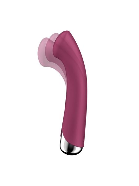 Вібратор з ротацією Satisfyer Spinning G-Spot 1 Red, плоский майданчик для стимуляції точки G