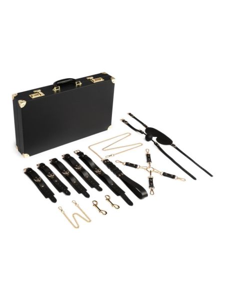 Набір для BDSM Bedroom Fantasies: Bondage Suitcase 13 Pcs - Cow Leather