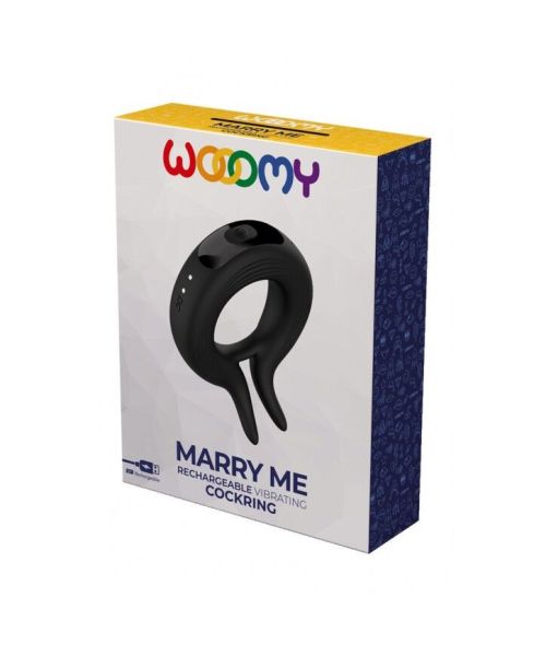 Ерекційне віброкільце Wooomy Marry Me, перезаряджувальне, 10 режимів вібрації, діаметр 4 см