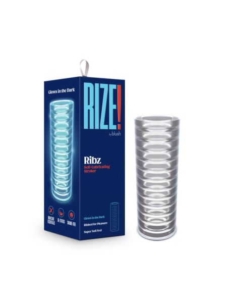 Мастурбатор Blush Rize – Ribz Glow in the Dark Masturbator – Clear, нейтральний, світиться в темряві