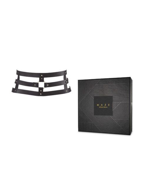 Портупея-пояс Bijoux Indiscrets MAZE - Wide Belt and Restraints Black, екошкіра