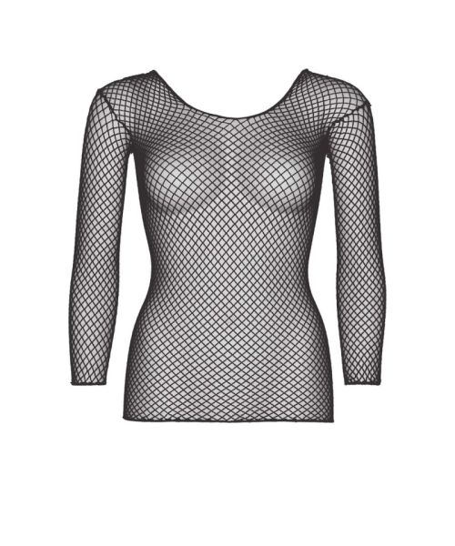 Сітчастий топ Leg Avenue Long Sleeves T-Shiets Black, One Size