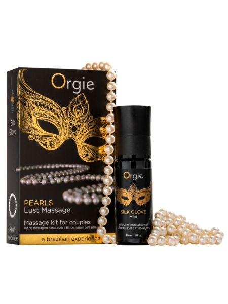 Набір для перлинного масажу Orgie – Pearls Lust Massage (30 мл), силіконовий гель, намисто