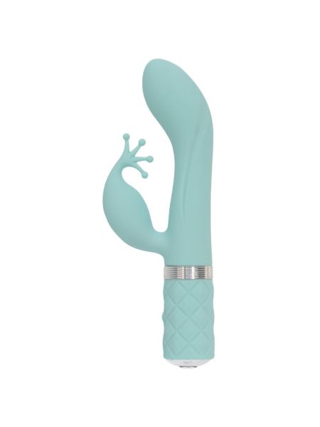 Розкішний вібратор-кролик Pillow Talk - Kinky Teal з кристалом Сваровські, потужний