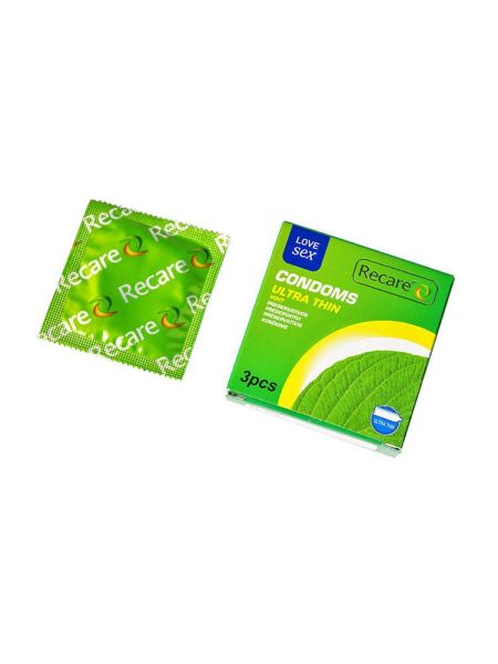 Презервативи Ultra Thin Mint Condoms 3 шт, ультратонкі, аромат: м'ята