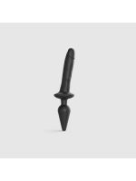 Анальна пробка з дилдо 2в1 Strap-On-Me SWITCH PLUG-IN REALISTIC DILDO Black L, діаметр 4,5/3,4 см