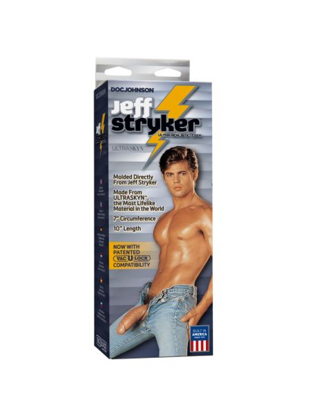 Фалоімітатор Doc Johnson Jeff Stryker White - ULTRASKYN, діаметр 5,4 см, Vac-U-Lock