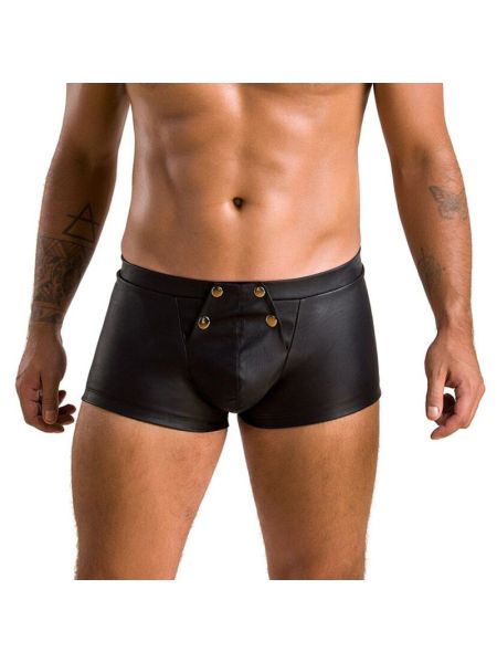 Чоловічі шкіряні боксери з клапаном Passion 050 SHORT PATRICK XXL/XXXL Black