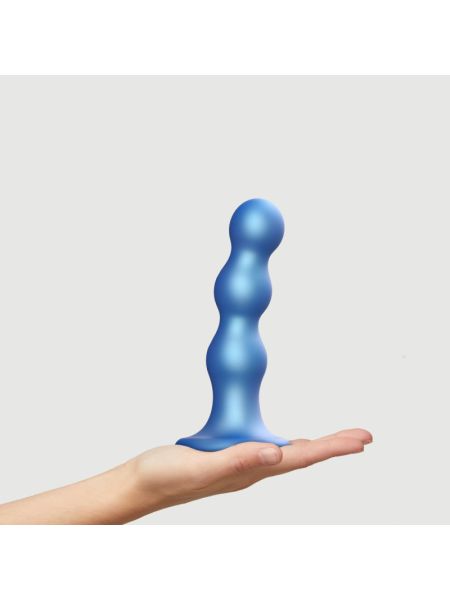 Насадка для страпона Strap-On-Me Dildo Plug Balls Blue Metallic L