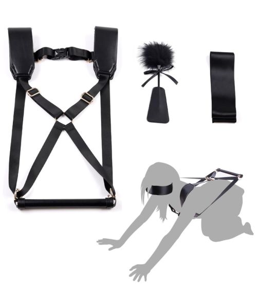 БДСМ-набір LOCKINK YEAHWOW Black Doggy Style Saddle set