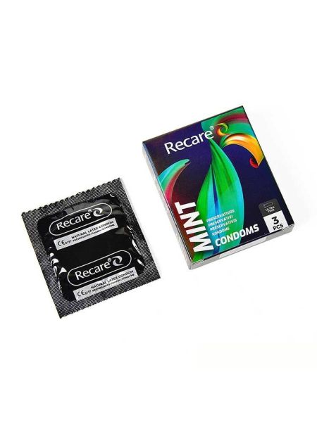 Презервативи Holographic Recare Ultra Thin Mint Condoms 3шт, ультратонкі, аромат: м'ята
