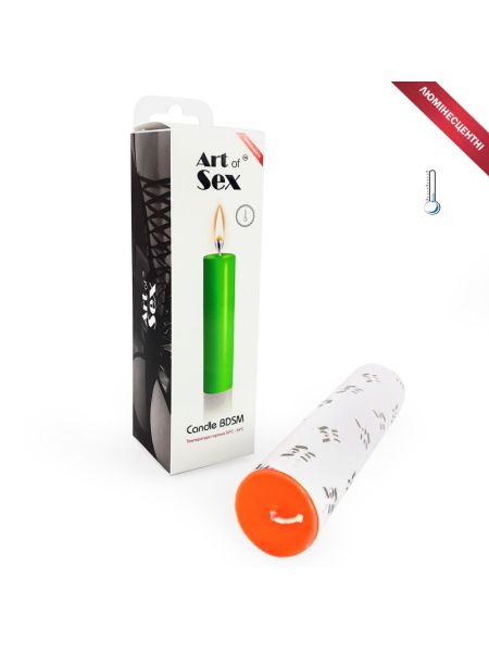 Помаранчева воскова свічка Art of Sex size M 15 см низькотемпературна, люмінесцентна