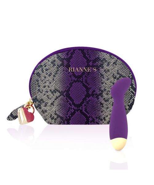 Вібратор для точки G Rianne S: Boa Mini Purple, 10 режимів роботи, медичний силікон, косметичка-чохо