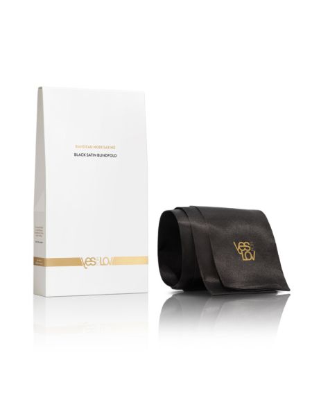 Сатинова пов'язка на очі YESforLOV BLACK SATIN BLINDFOLD