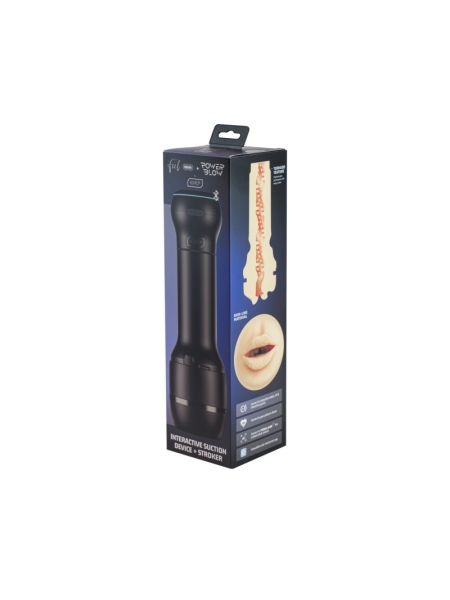 Мастурбатор-ротик Kiiroo Feel Mouth зі всмоктувальною інтерактивною насадкою PowerBlow Combo Set